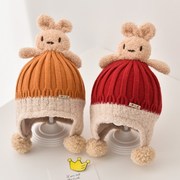 儿童帽子冬季女童韩版潮针织男童护耳帽宝宝保暖毛线帽小孩套头帽