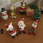 小日子不翻篇圣诞节礼物，圣诞树可爱动物装饰复古创意，树脂小摆件