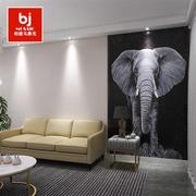 现代大象马赛克拼图背景墙，客厅餐厅玄关别墅，剪画艺术瓷砖壁画墙贴