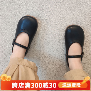 韩版小黑皮鞋女童洋气公主鞋2024春秋软底宝宝单鞋儿童奶奶鞋