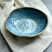 创意日式陶瓷餐具商用窑变汤盘沙拉深盘子水果碗家用装菜盘菜碗