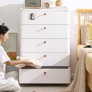 床头柜简约现代收纳柜抽屉式塑料，免安装置物柜子小型家用卧室多层
