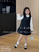 套装!小香风品牌，韩版女童装儿童背心，裙公主裙蕾丝打底衫
