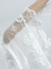 韩国蕾丝网纱防晒衣透明沙滩服性感绣花系带开衫中长款外搭披肩薄