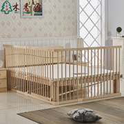 床护栏1.8米2床实木r栏杆，落地儿童游戏围栏婴儿防掉床加高挡板(高挡板)通
