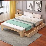 原木色无床头榻架米实木床榻无靠背床小户型经济型板式床铺板