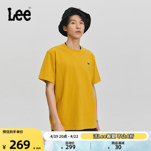 lee商场同款24春夏，舒适版圆领黄色，男短袖t恤lmt0067744dr-171
