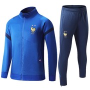 法国足球训练服长袖套装，男女春秋冬足球衣比赛成人出场服上衣长裤