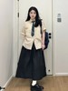 大码胖妹妹韩系学院风套装夏季条纹短袖衬衫半身裙遮肉显瘦两件套