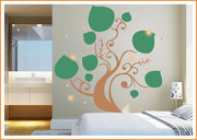 富贵树硅藻泥镂印模具，乳胶漆液态墙纸，组合印花镂空模板刷墙工具