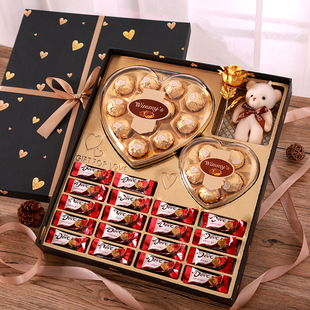 德芙巧克力礼盒装送女友老婆，三八女神节心形糖果零食女生生日礼物