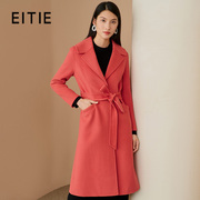 设计总监然姐EITIE爱特爱经典红色正肩纯羊毛呢子大衣