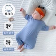 宝宝莫代尔连体衣婴儿睡衣夏季薄款连身衣背心哈衣空调服家居服