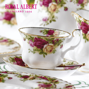 royalalbert皇家阿尔伯特老镇玫瑰骨瓷咖啡杯茶，杯碟礼盒欧式奢华