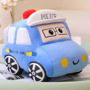 仿真小汽车公仔摆件毛绒，玩具男生款布娃娃警车，抱枕儿童生日礼物女