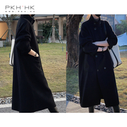 PKH.HK特 版型重磅!经典飒爽双排扣羊绒羊毛直筒H中长大衣