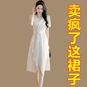 杭州桑蚕真丝连衣裙女2024夏季名牌国际大牌，精致高端奢华裙子