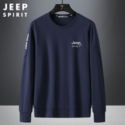 jeep吉普卫衣男春季宽松圆领休闲打底衫男士品牌运动上衣