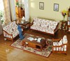 双人沙发实木布艺凉椅欧式田园家具客厅组合实木沙发Z椿木架沙发
