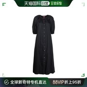 香港直邮staud女士泡泡，袖单排扣连衣裙907162blkblack