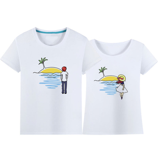 夏季情侣装夏装休闲套装韩版显瘦上衣潮学生男女短袖T恤运动