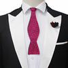 玫红色原创真丝桑蚕丝，原创葫芦型领带，免打婚纱燕尾服西装1262