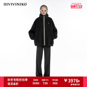 IIIVIVINIKO“牦牛绒泰迪毛面料”直身毛呢大衣外套女M349021372E