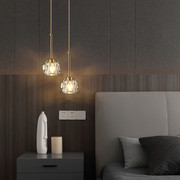 床头吊灯充电款免布线卧室创意水晶，灯具小吊灯简约现代吧台吊线灯