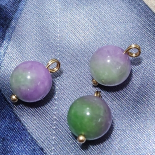10mm12mm天然石纽扣(石纽扣，)紫绿色新中式国风旗袍唐装，汉服衬衫扣子高端扣