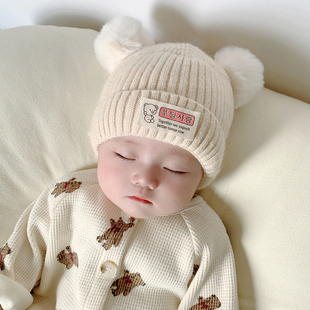 婴儿帽子春秋胎帽新生婴儿帽秋冬季宝宝，0一3一6一12月婴幼儿可爱