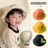 宝宝恐龙帽子春秋款婴儿，防晒帽儿童遮阳帽，男孩太阳帽男女童渔夫帽