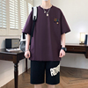 青少年短袖t恤男孩13-15岁初高中学生潮流帅气14大童夏季运动套装