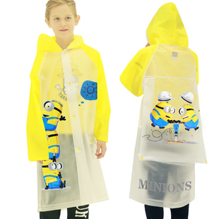 小黄人儿童雨衣男童女童小学生雨具带书包位10岁8岁9小孩透明雨披