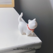一个可爱的小摆件 茶宠 陶瓷铃铛迷你小白猫