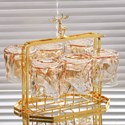 北欧玻璃杯套装水杯家用客厅喝水杯子家庭，待客高级感颜值茶杯水具