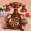 欧式家具创意装饰品树脂时尚客厅摆件复古电话座钟电话机摆件