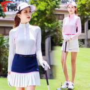 春夏季高尔夫服装女款速干长袖防晒球，衣服t恤防走光短裤裙子套装