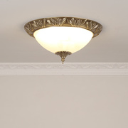 定制欧式吸顶灯圆形全铜美式复古走廊过道灯门厅书房卧室入户阳台