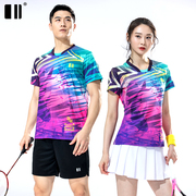 透气型单双号羽毛球服套装女款网球服运动短裤男球衣