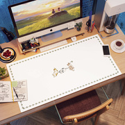 日系Q弹皮革办公书桌垫防水防油ins风学生学习儿童写字台桌布可剪