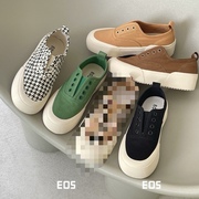 实体EOS四季款一脚蹬帆布鞋2024百搭大头厚底糖果色休闲板鞋