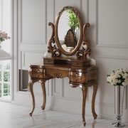 美式梳妆台实木英式洛可可风格，卧室欧式法式轻奢化妆桌奢华复古