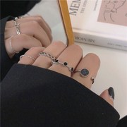 超值戒指四只装~韩国气质个性简约复古指环，套装大理石纹路百搭女