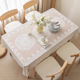 茶几桌布蕾丝餐桌布长方形布艺，台布欧式圆家用小清新桌布棉麻盖布