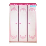 定制儿童衣柜三门南瓜马车床(马，车床)配套女孩，公主房儿童家具套装组合粉色