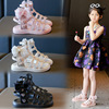 ABC女童凉鞋2024夏季儿童幼儿园女孩公主鞋帮罗马鞋防滑软底6