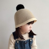 儿童盆帽秋冬款韩系，纯色女童宝宝帽子，洋气冬季穿搭毛线针织渔夫帽