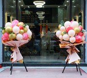 门口外景氛围支架杆立柱新店开业装饰场景布置求婚气球生日会花蓝