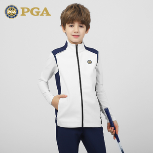 美国PGA 儿童高尔夫马甲男女童春秋季外套青少年运动衣服背心服装