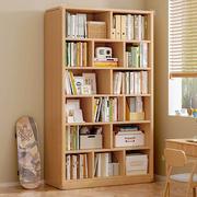 书架图书馆置物架落地多层靠墙一体实木格子柜置物柜学生储物书柜